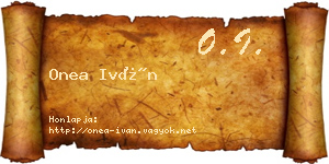 Onea Iván névjegykártya
