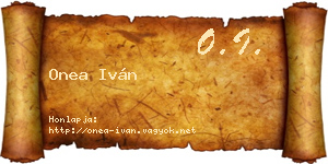 Onea Iván névjegykártya